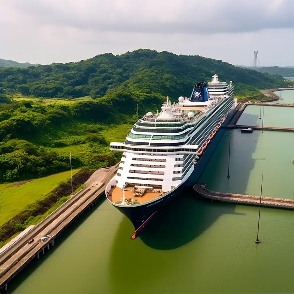 Modern cruise ship in Panama Canal - Image 2