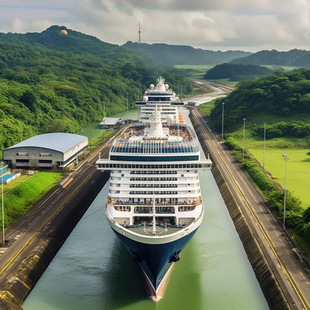 Modern cruise ship in Panama Canal - Image 3