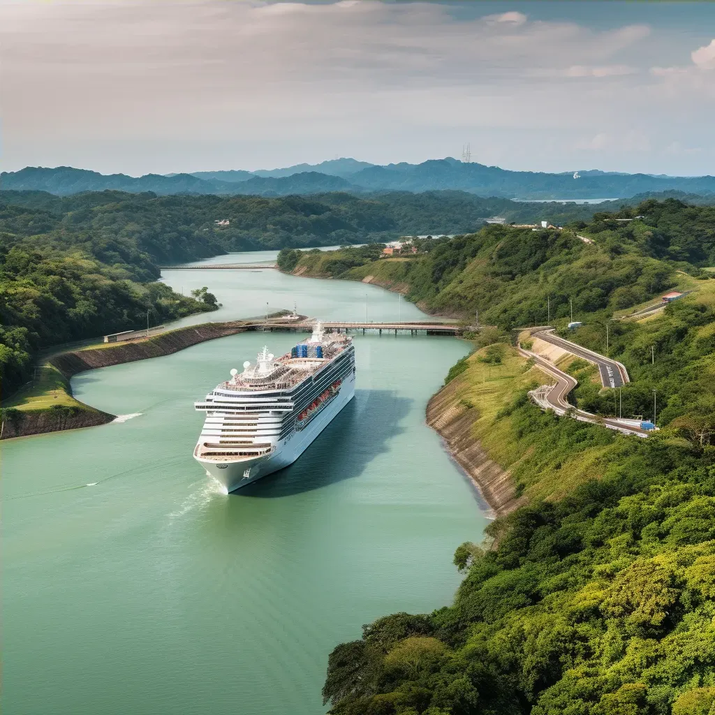 Modern cruise ship in Panama Canal - Image 4