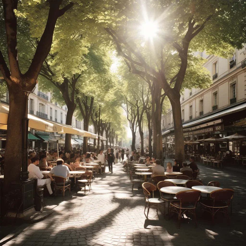 European city street with cafés and outdoor tables - Image 4