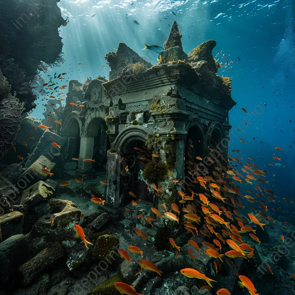 Underwater ruins with tropical fish - Image 1