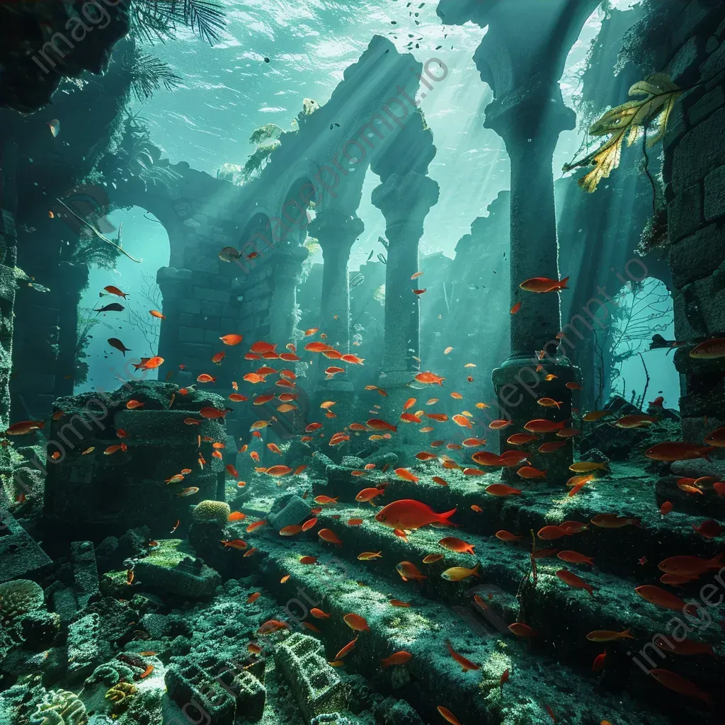 Underwater ruins with tropical fish - Image 4