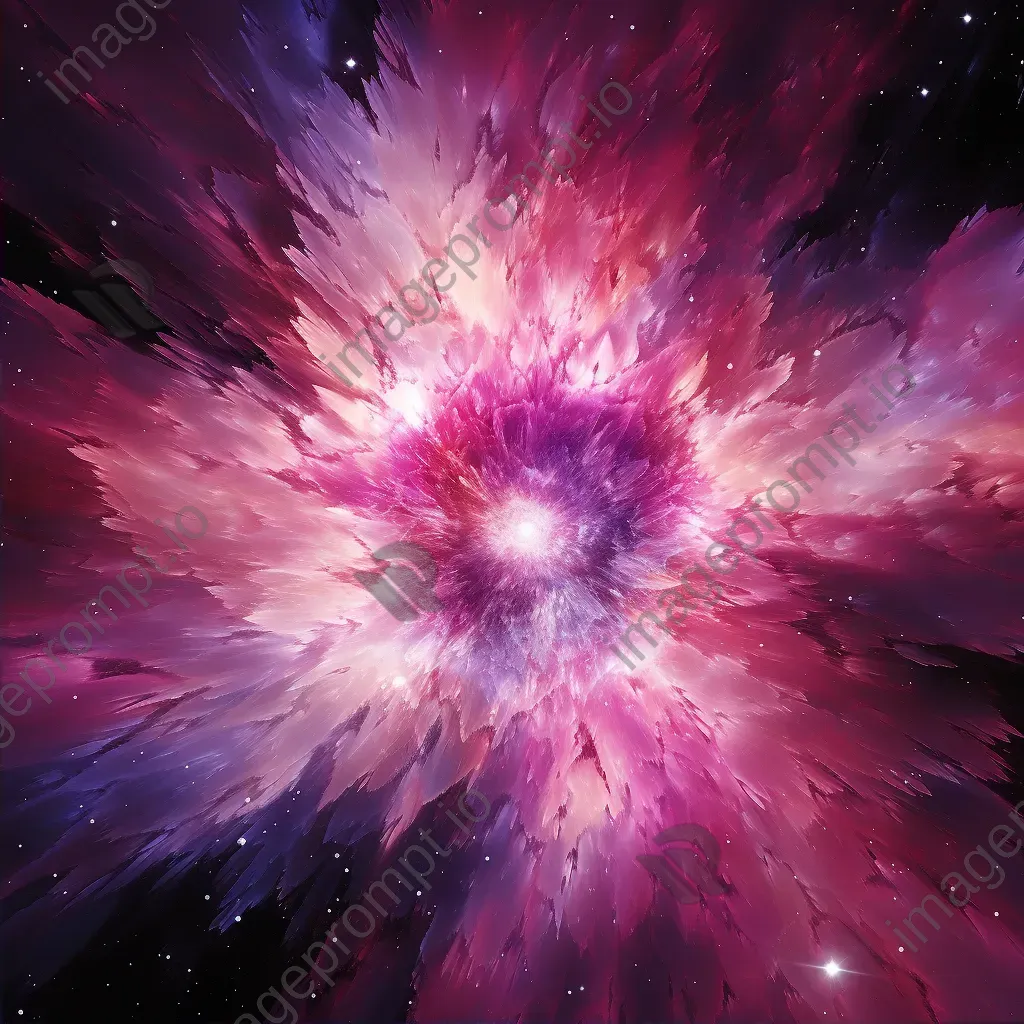 Low poly rendering of a supernova explosion in vibrant colors - Image 2