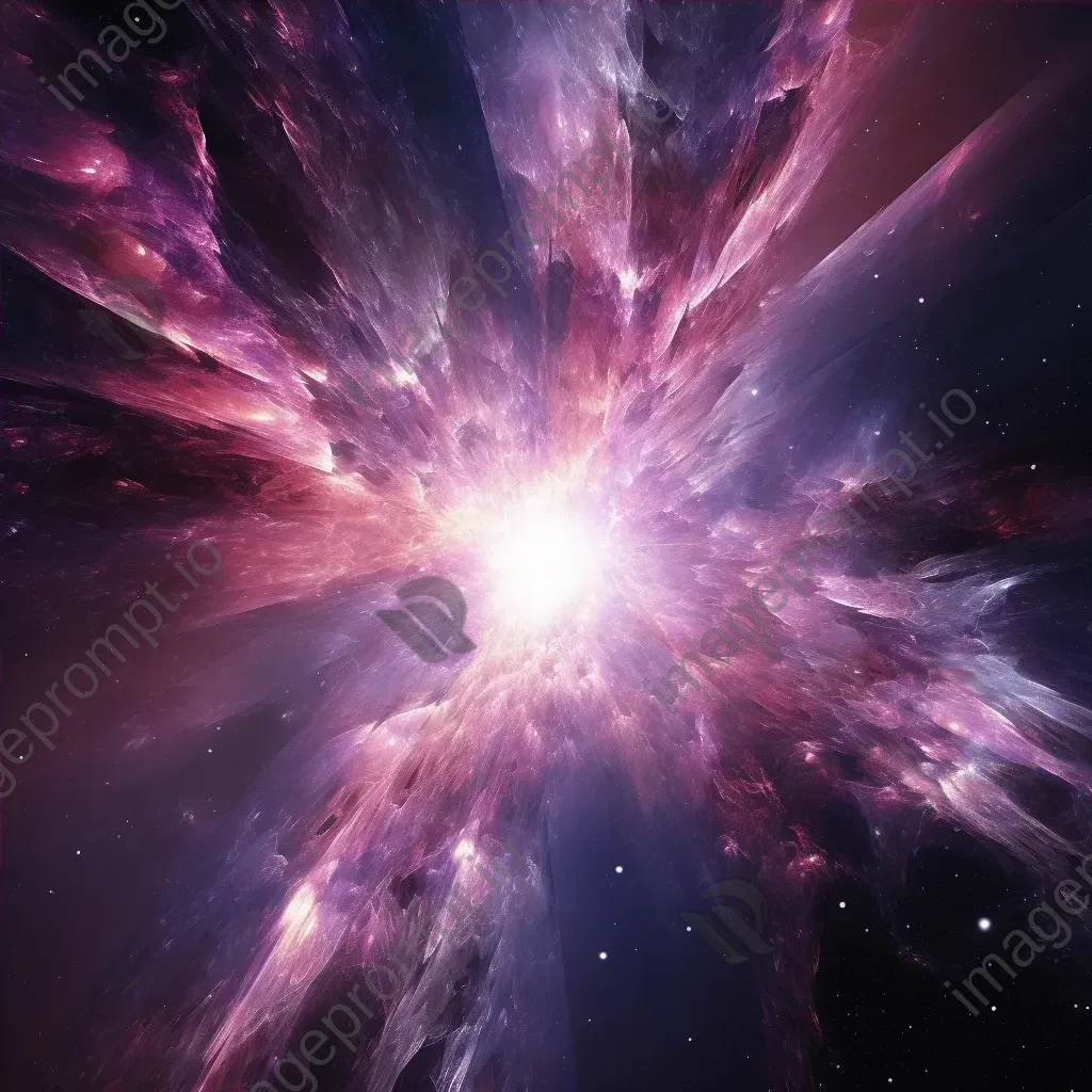 Low poly rendering of a supernova explosion in vibrant colors - Image 4