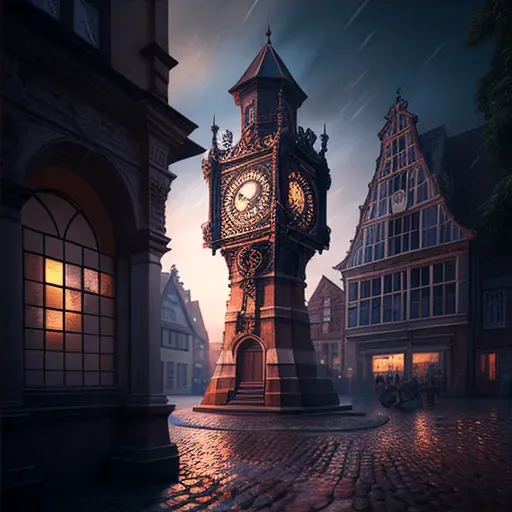 Clock tower with moving clock hands symbolizing passage of time - Image 4