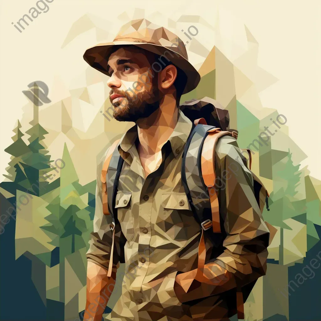 A low-poly wilderness explorer in earth tones - Image 2