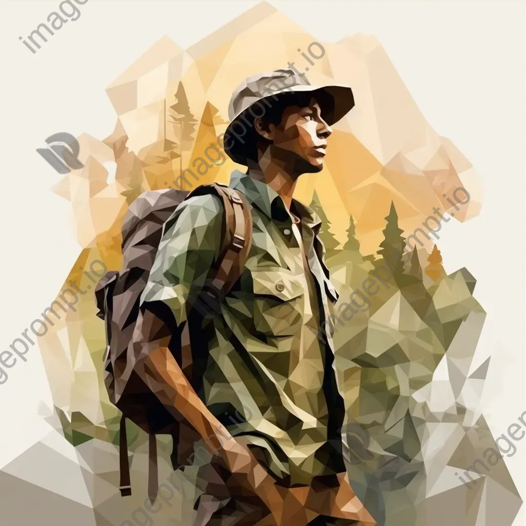 A low-poly wilderness explorer in earth tones - Image 3