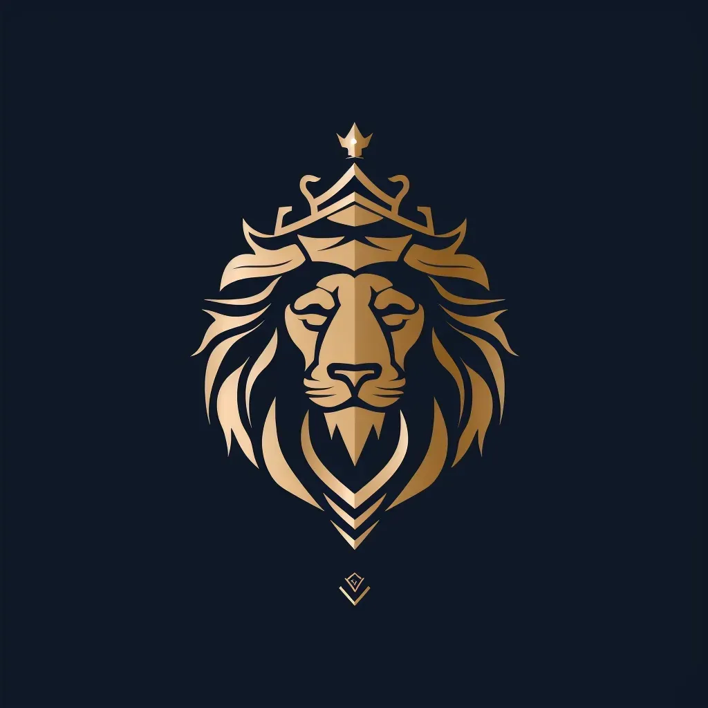 Elegant and sophisticated logo for a wealth management firm with a lion crown icon in gold and navy - Image 2