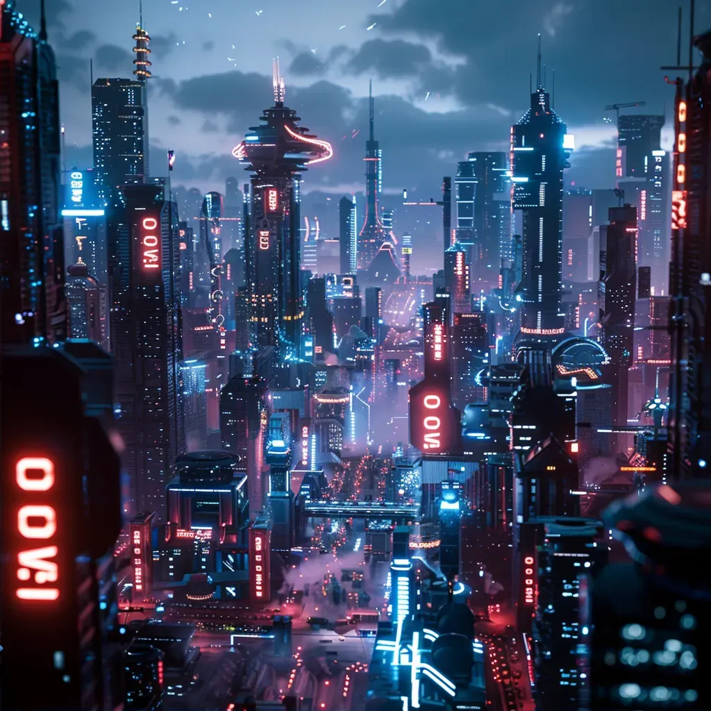 403 Error Page with futuristic cityscape and cyberpunk aesthetic - Image 2