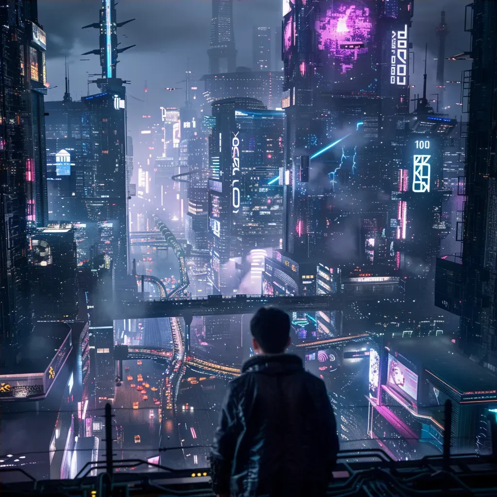 403 Error Page with futuristic cityscape and cyberpunk aesthetic - Image 4