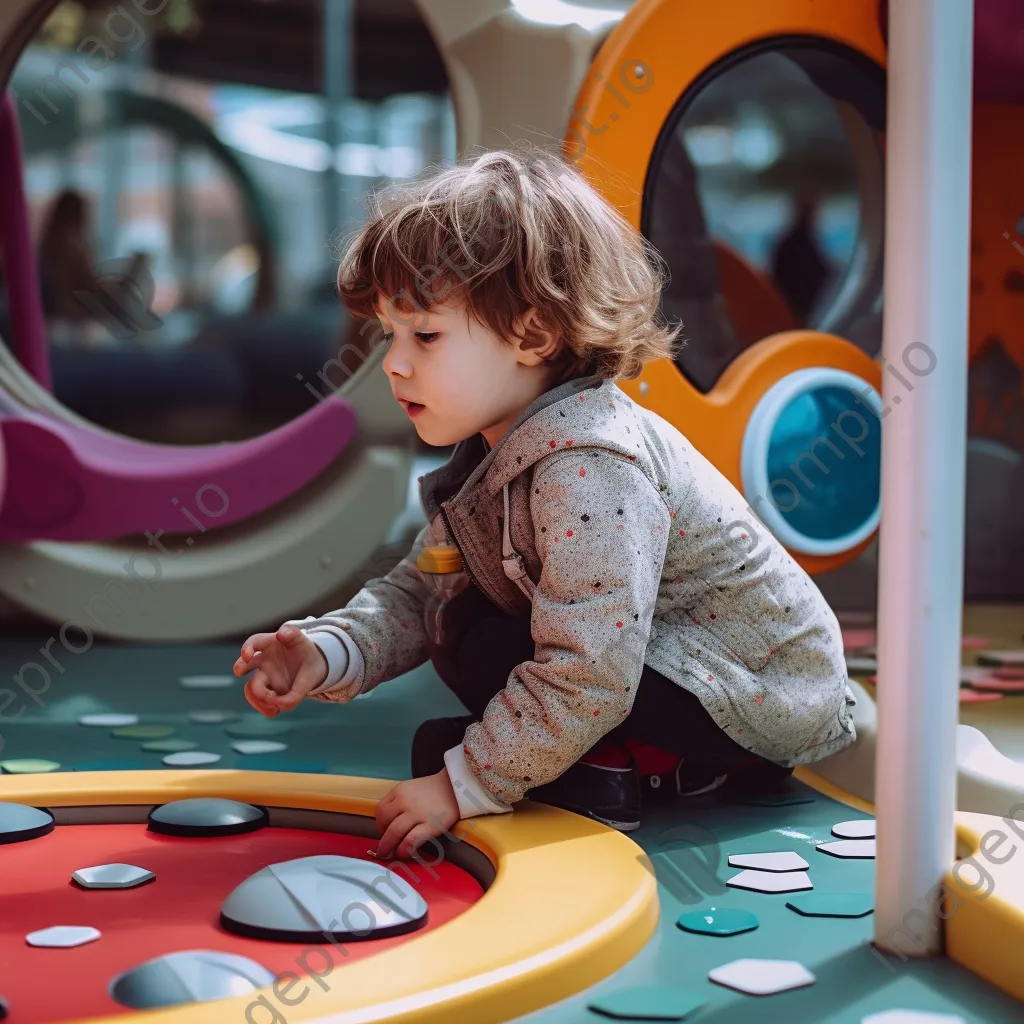 Child playing in a smart playground with interactive features. - Image 2