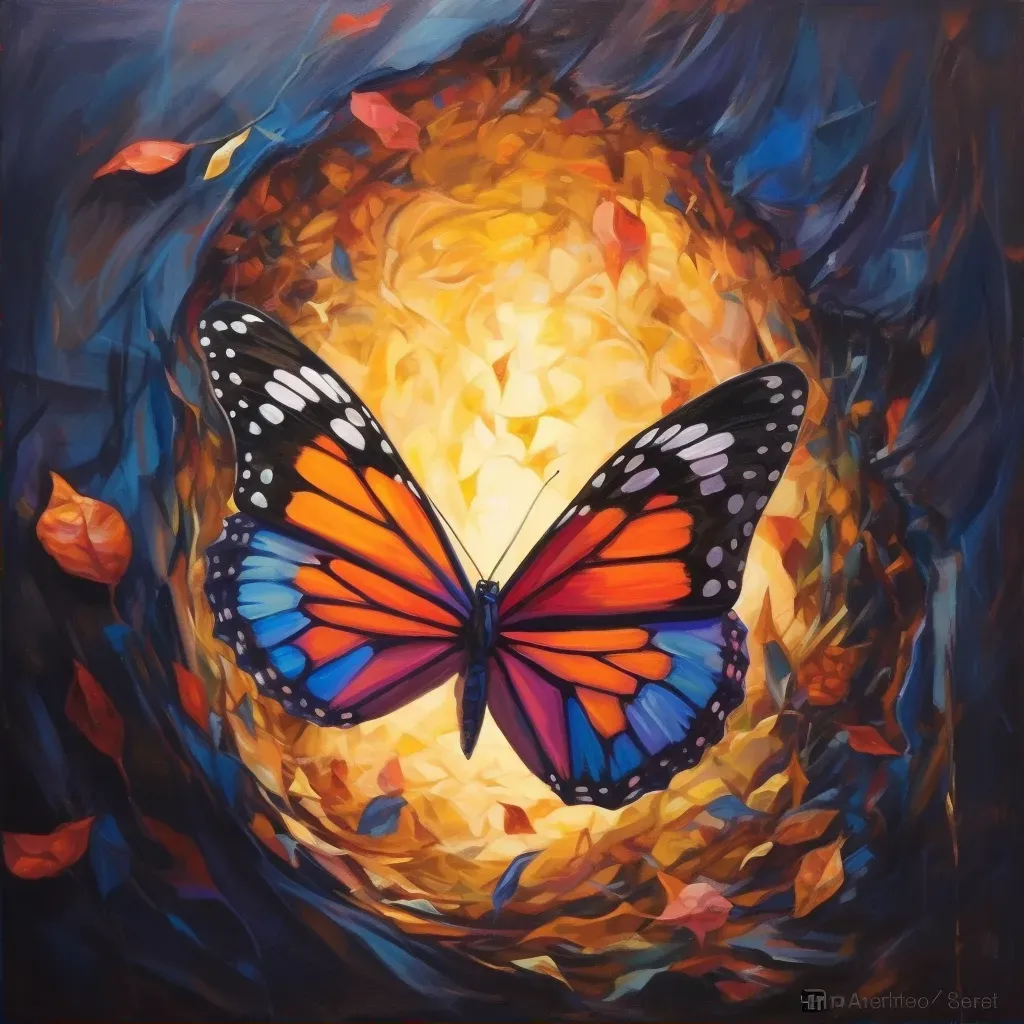 Vibrant butterfly emerging from a cocoon - Image 2