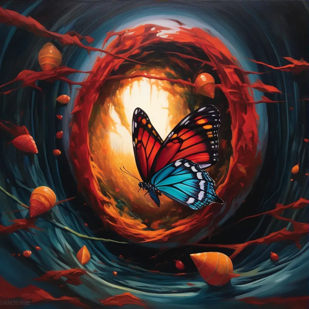 Vibrant butterfly emerging from a cocoon - Image 3