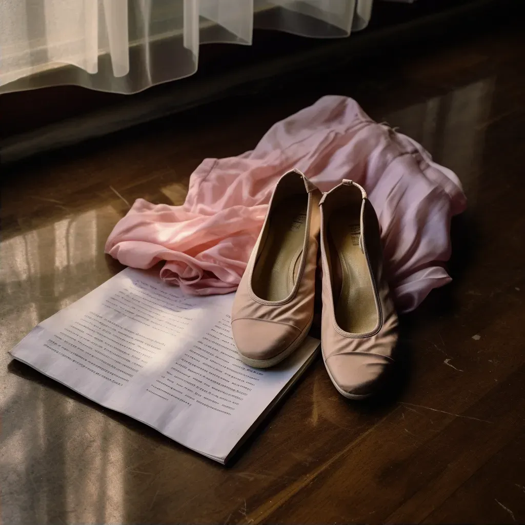 Ballet slippers next to sheet music symbolizing ballet dance - Image 2