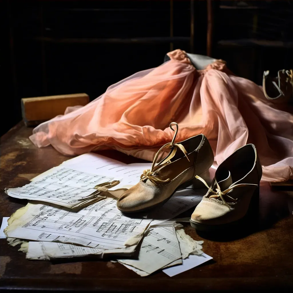 Ballet slippers next to sheet music symbolizing ballet dance - Image 4