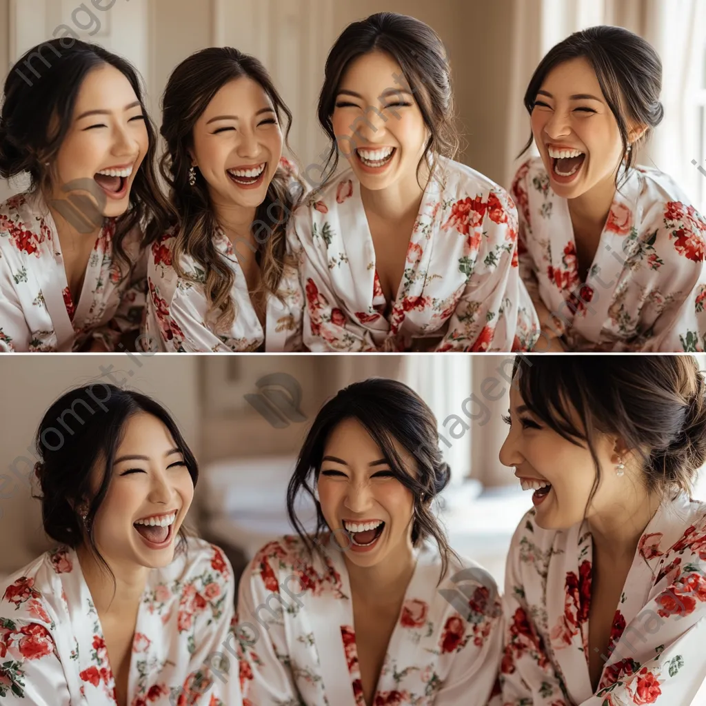 Bridesmaids laughing before the wedding - Image 3