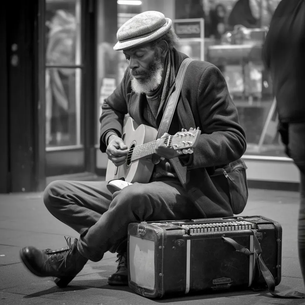 Melancholic street musician - Image 1