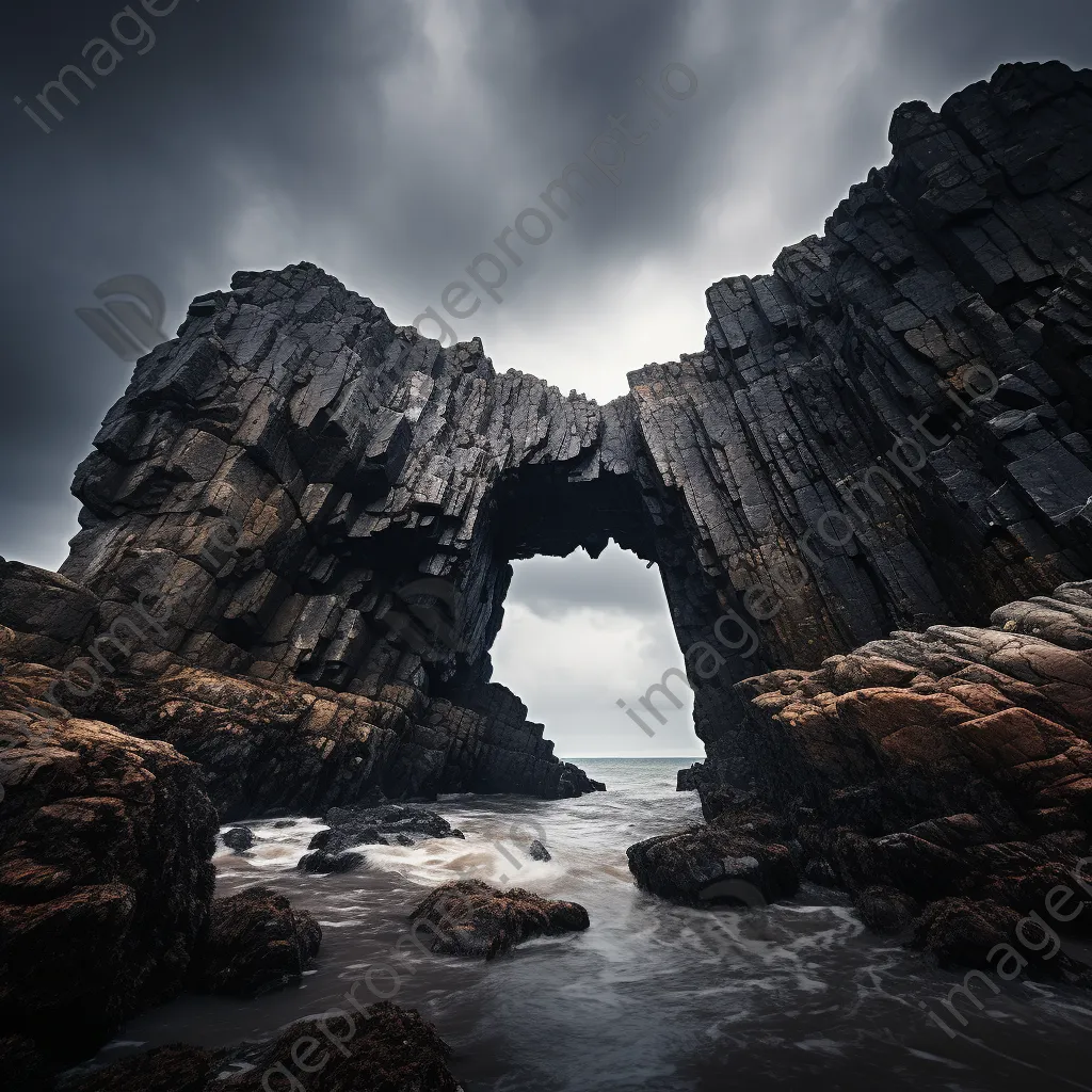 Rock arch with storm clouds above - Image 3