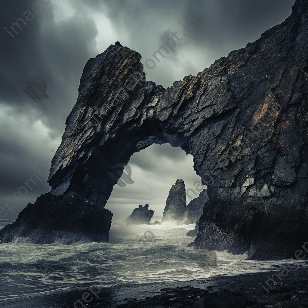 Rock arch with storm clouds above - Image 4