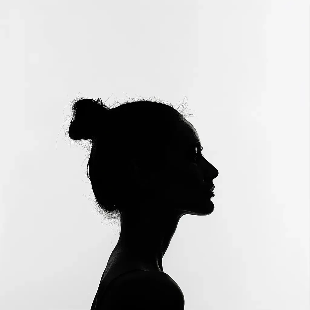 Minimalist fine art silhouette portrait against white backdrop - Image 1