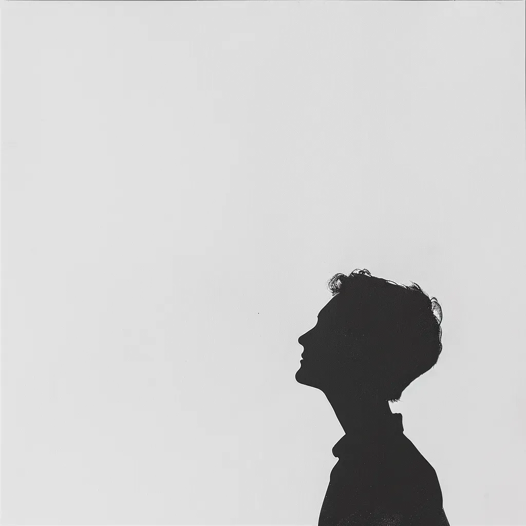 Minimalist fine art silhouette portrait against white backdrop - Image 2