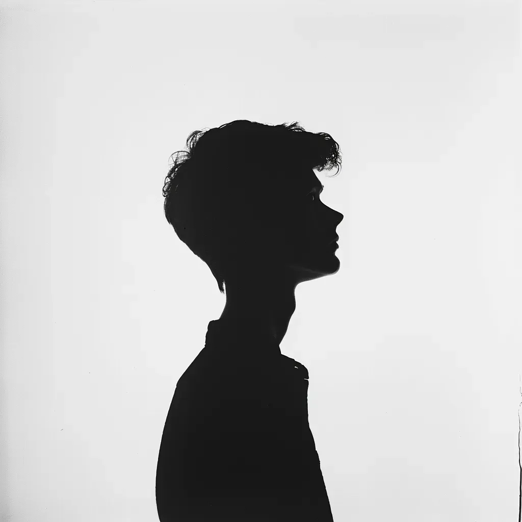 Minimalist fine art silhouette portrait against white backdrop - Image 3