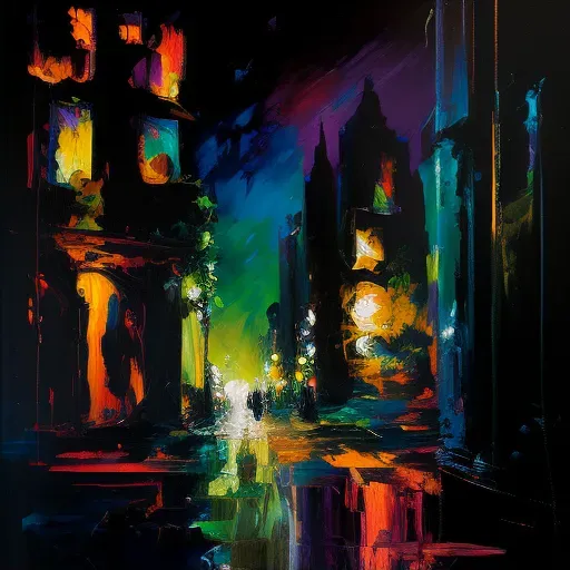 Cityscape lights blending into colors at night - Image 2