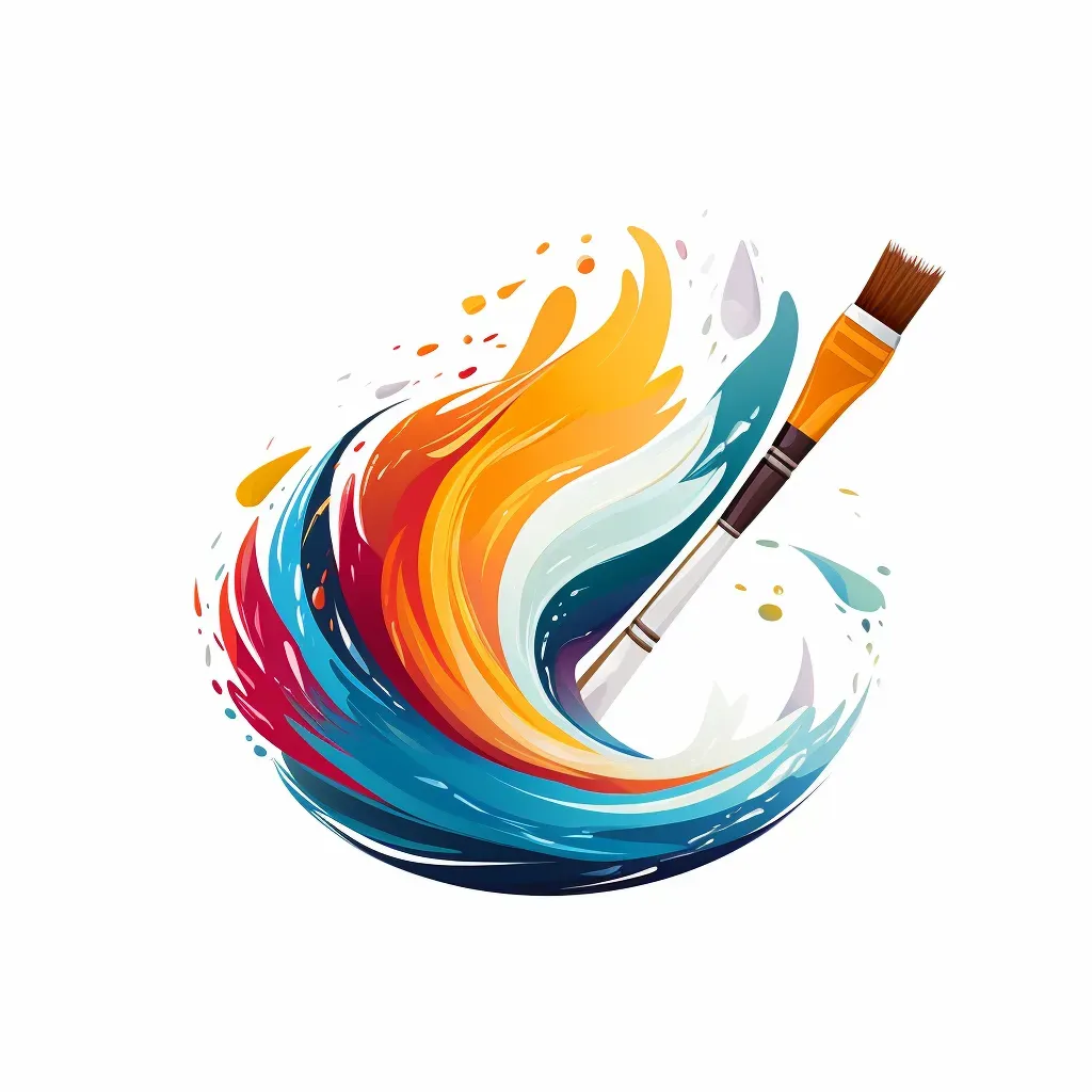 Graphic design agency logo with creative paintbrush strokes - Image 2