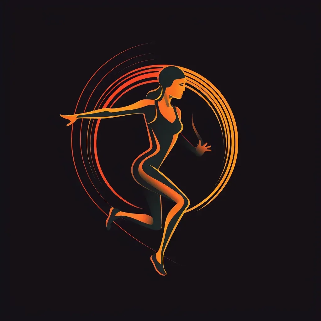 Energetic fitness logo for athleisure brand in orange and black - Image 2