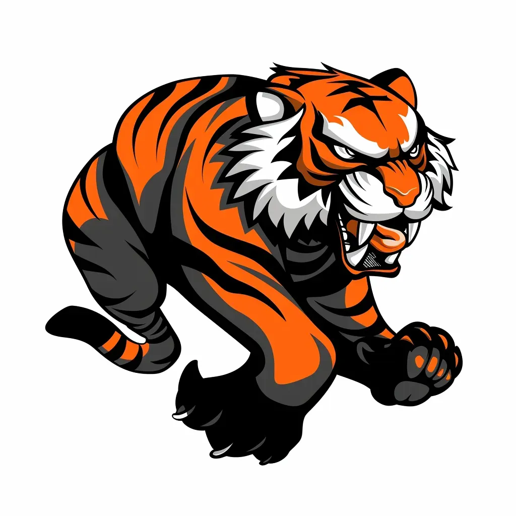 Tiger mascot sports team logo on a white background - Image 1