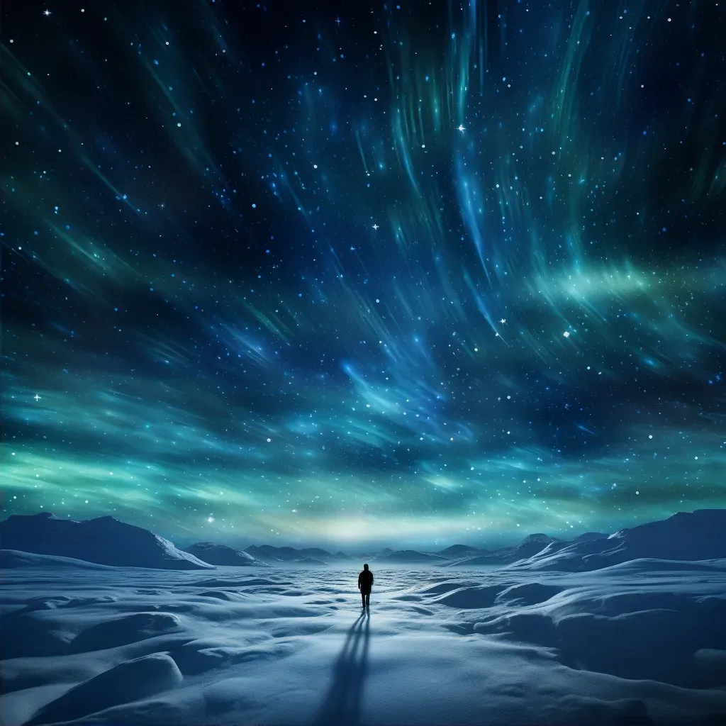 Image of the Northern Lights dancing in the sky over a frozen landscape - Image 2