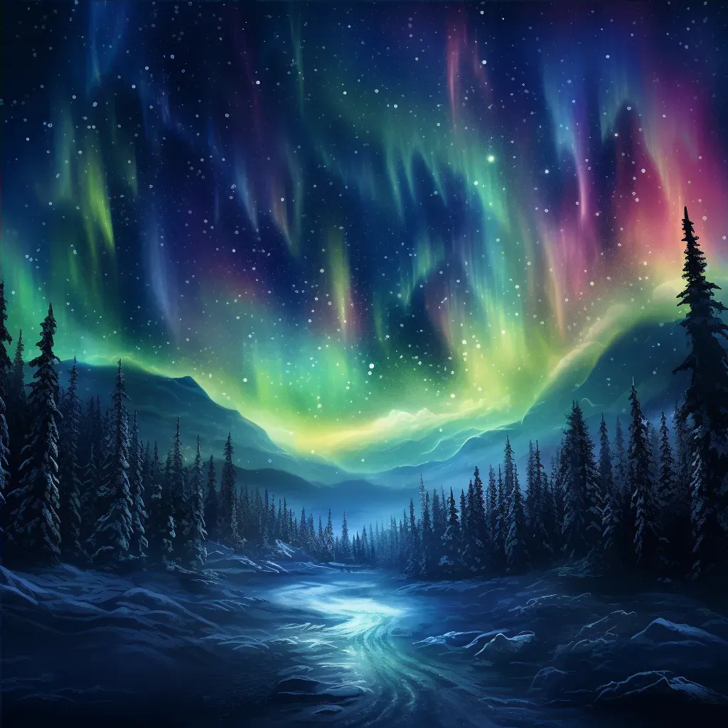 Image of the Northern Lights dancing in the sky over a frozen landscape - Image 4