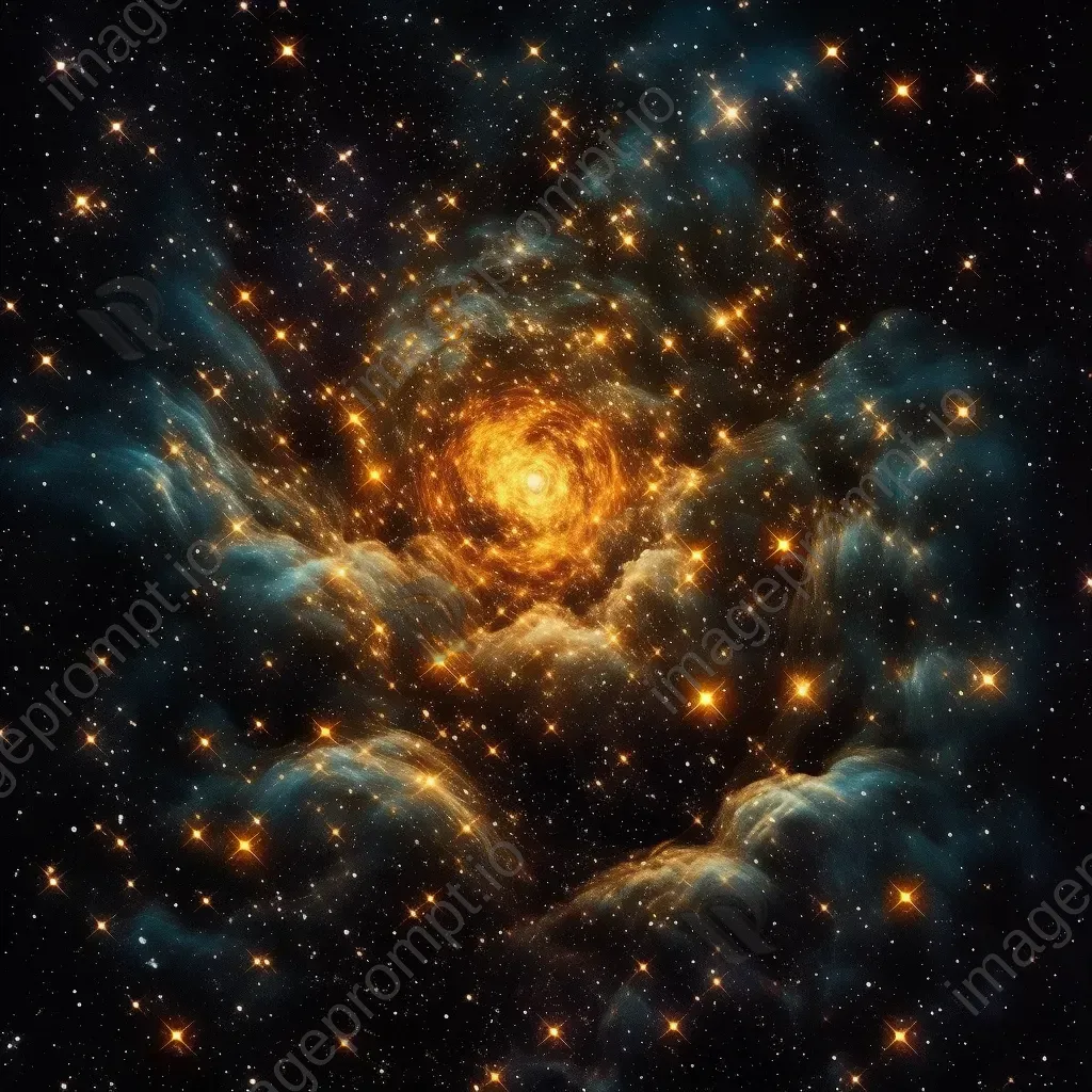 Ethereal star cluster with mix of bright and dim stars against dark sky backdrop - Image 1