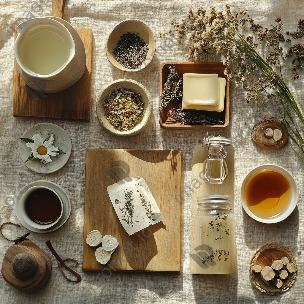 Flat lay of homemade products from hedgerow - Image 2