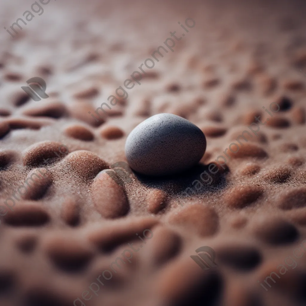 Smooth stone placed in soft sand - Image 1