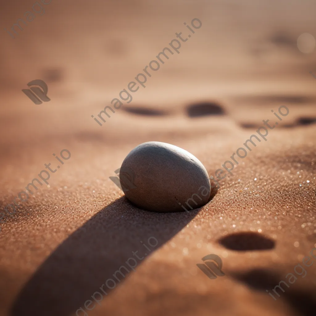 Smooth stone placed in soft sand - Image 2