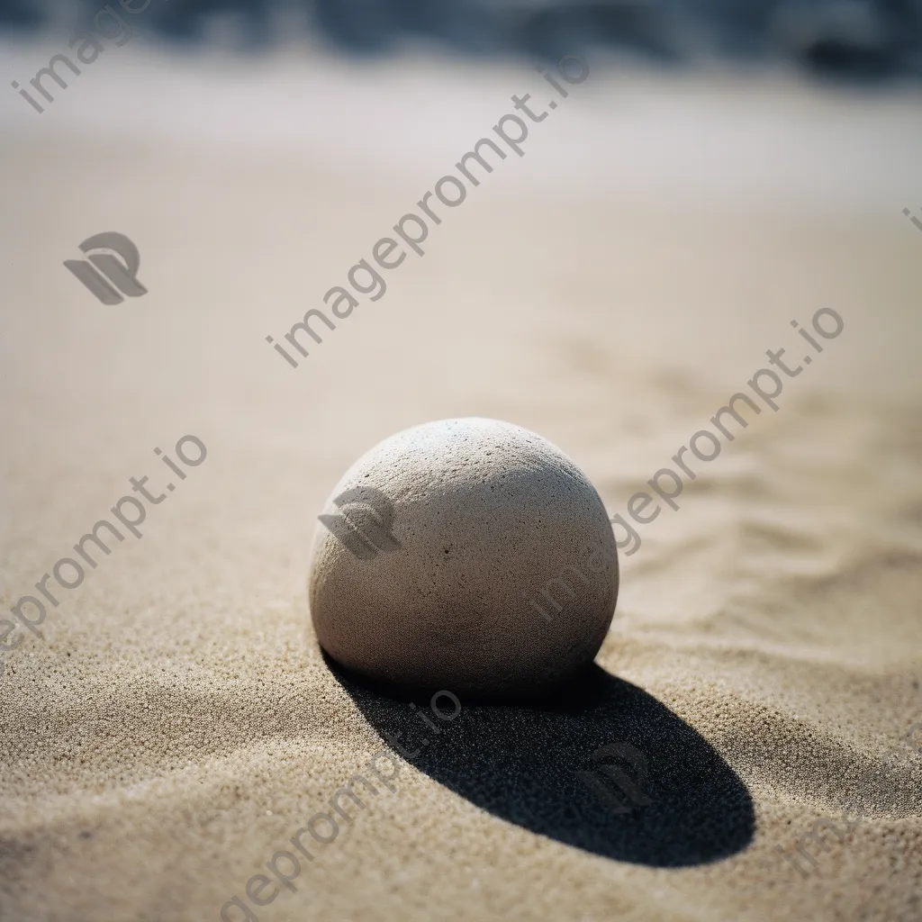 Smooth stone placed in soft sand - Image 3