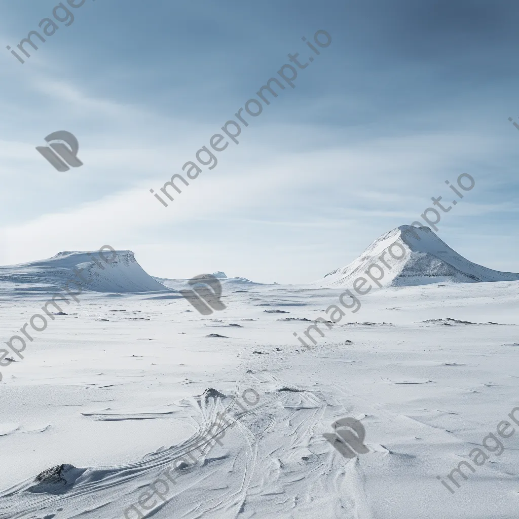 Snow-covered mountain plateau showcasing winter serenity. - Image 1