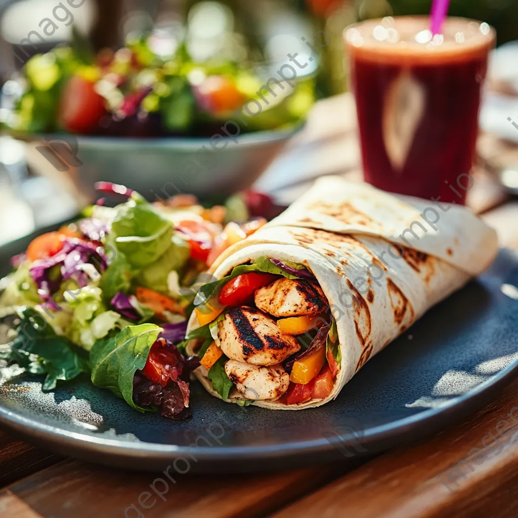 Fast food wrap served with salad - Image 4