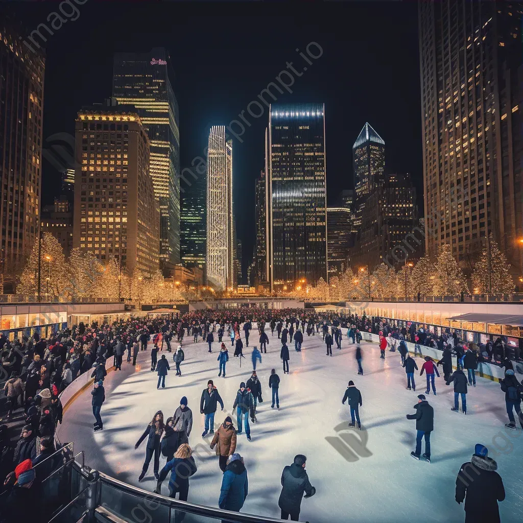 Outdoor ice skating rink in the city with festive atmosphere - Image 3