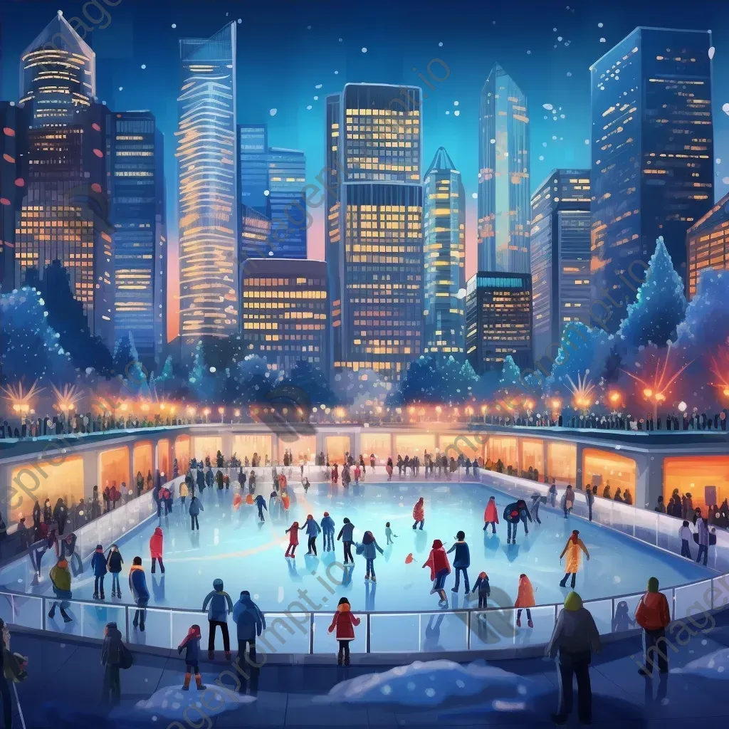 Outdoor ice skating rink in the city with festive atmosphere - Image 4