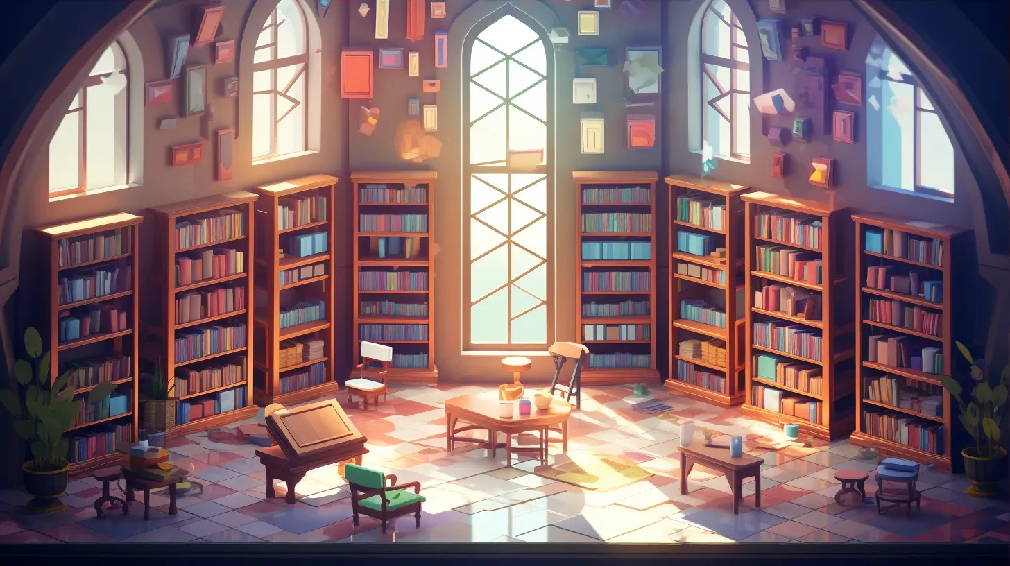 Grand Library in Low Poly