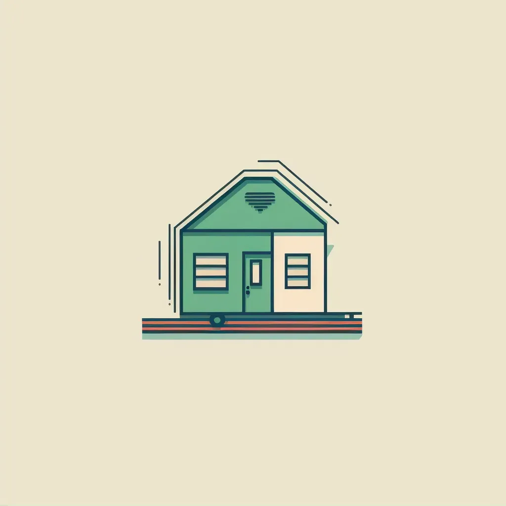 Modern and minimalist logo design with tiny house icon in green and white colors - Image 2