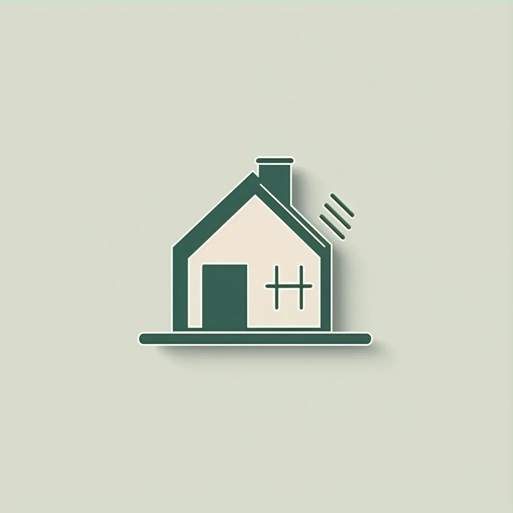 Modern and minimalist logo design with tiny house icon in green and white colors - Image 3