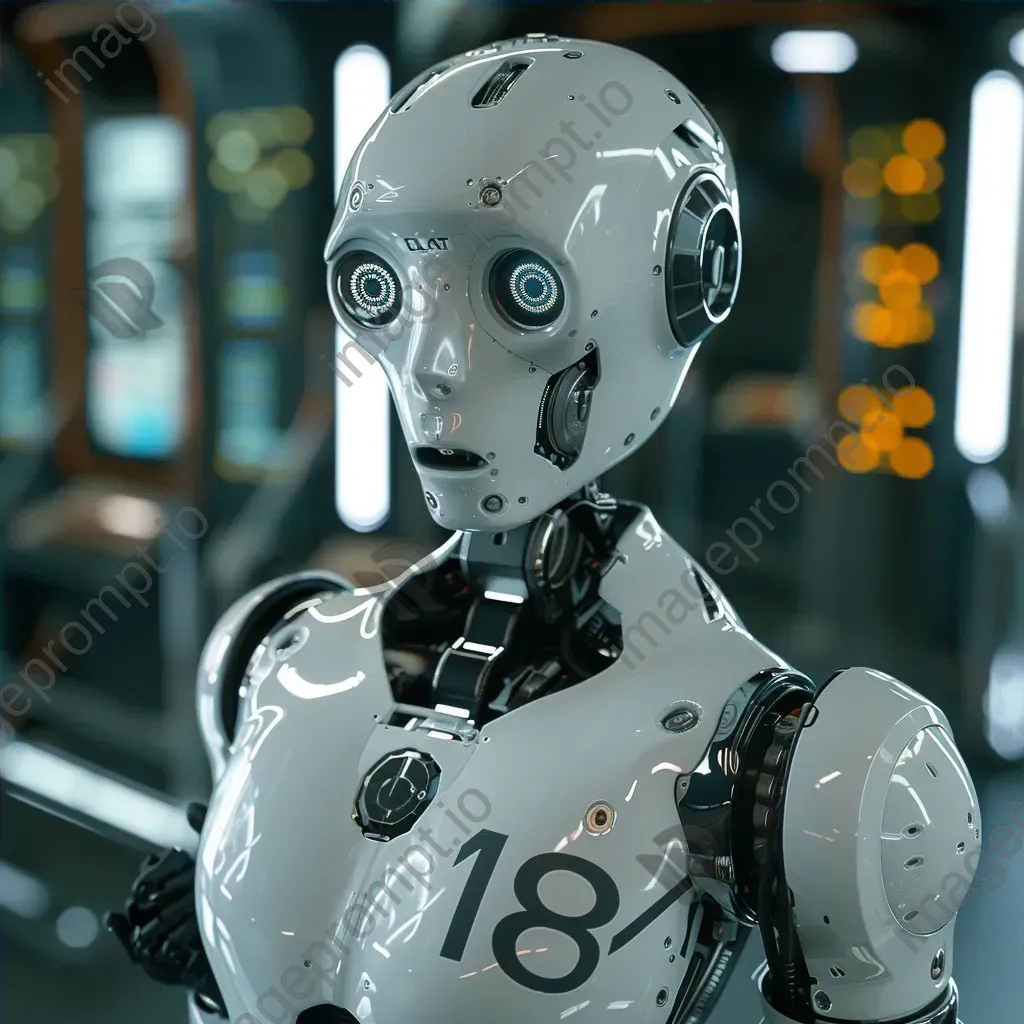 Futuristic robot assistant puzzled by 