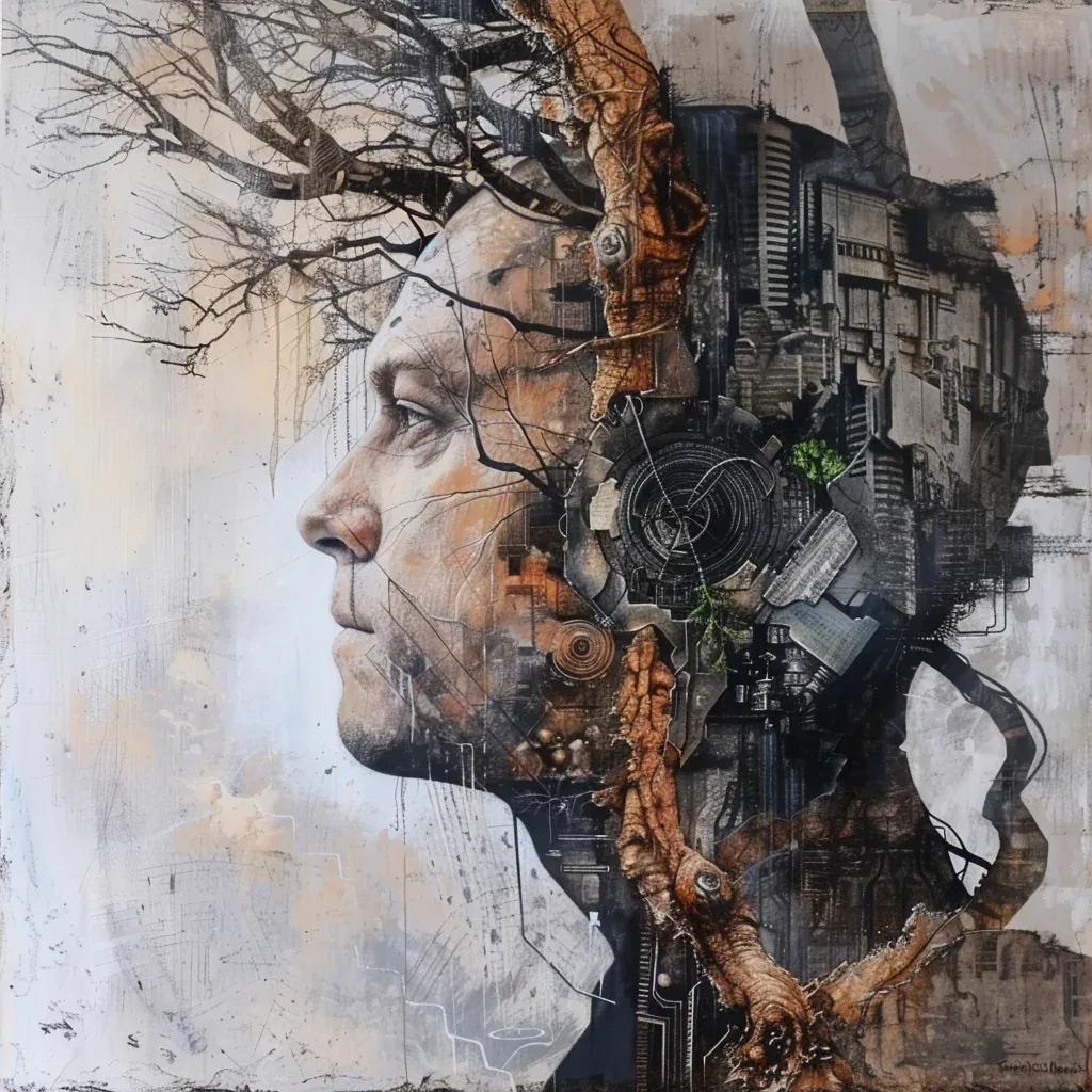 Visionary fine art portrait blending nature and technology elements - Image 4