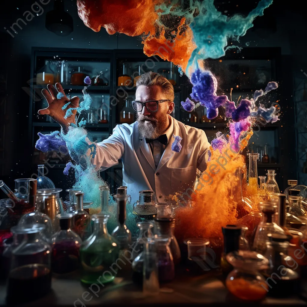 Scientist pouring chemicals in laboratory - Image 1