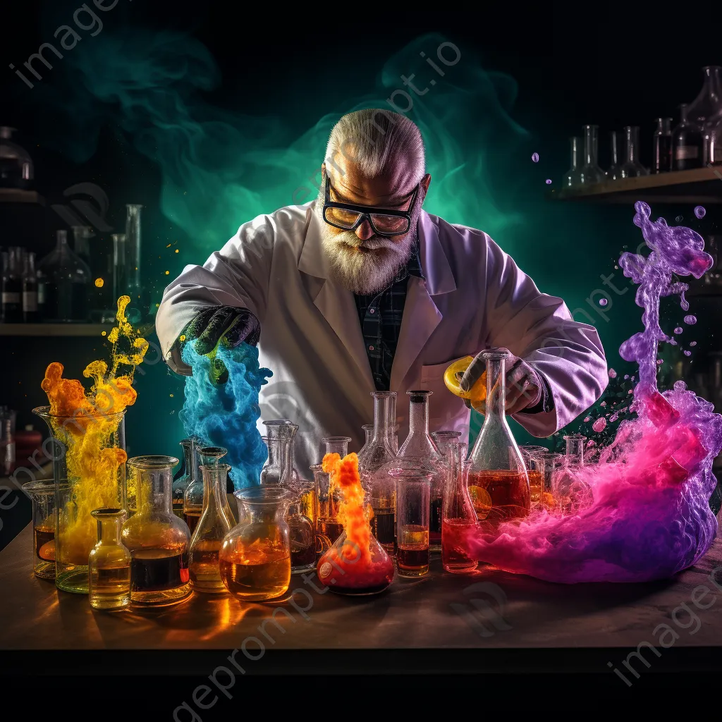 Scientist pouring chemicals in laboratory - Image 2