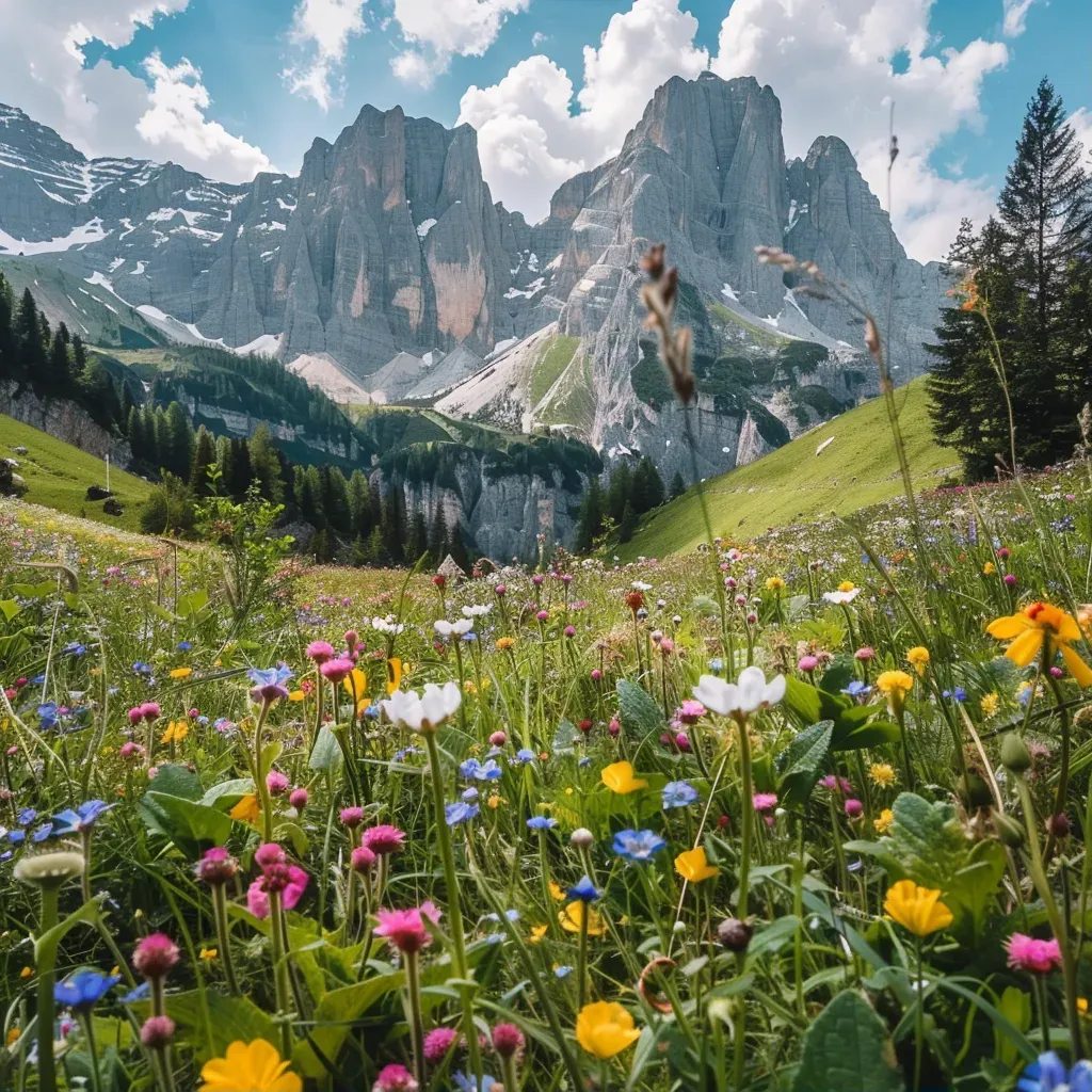 Wildflower meadow mountains - Image 1