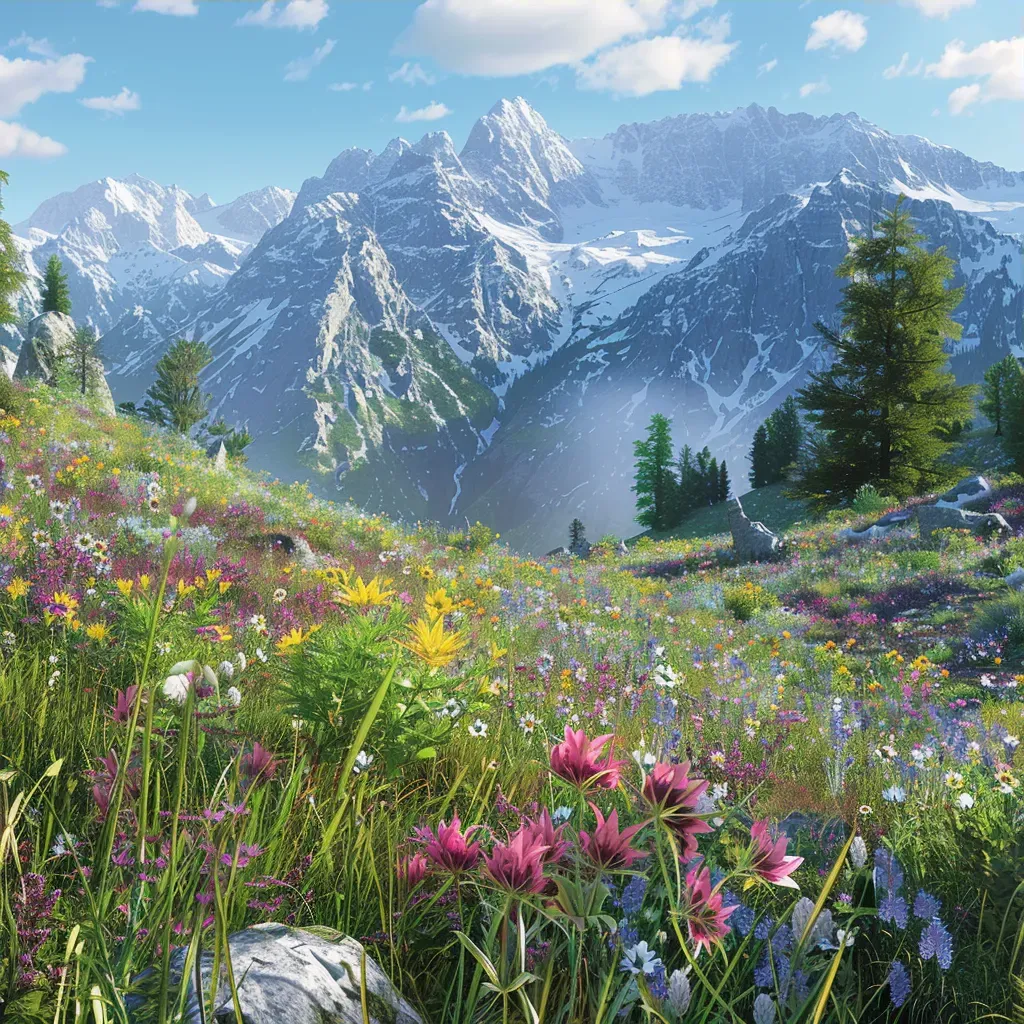 Wildflower meadow mountains - Image 3